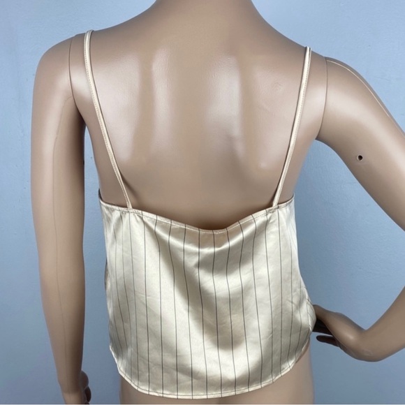 NEW ZARA STRIPED SATIN CROP TOP - Picture 6 of 8